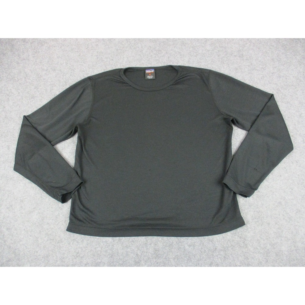 VINTAGE Patagonia Shirt Mens Medium Black Capilene Long Sleeve Thermal